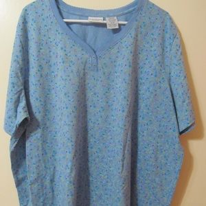 Bobbie Brooks Woman's Blue Shirt w/flowers  22/24